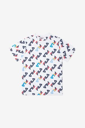 FILA Rico All-over Print Tee Shirts White,Kids Clothing | CA.RJQMNZ107